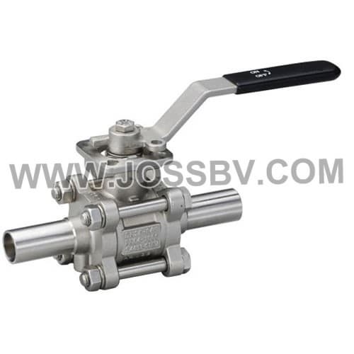 Three_Piece Sanitary Butt Weld High Cycle Direct Mount Ball Valve